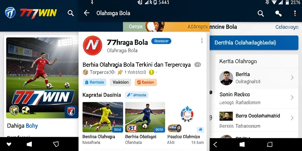 Tampilan antarmuka aplikasi 777WIN yang modern dan informatif.