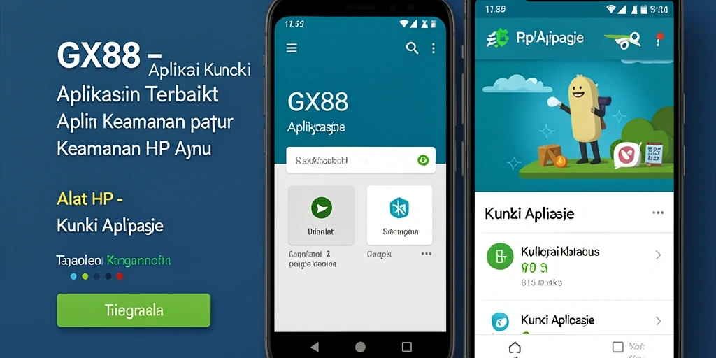 Tampilan antarmuka GX88 yang sederhana dan efisien untuk kunci aplikasi.