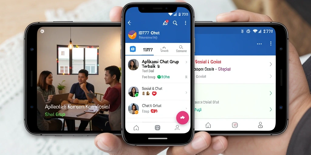 Tampilan antarmuka ID777 yang menarik untuk chat grup.