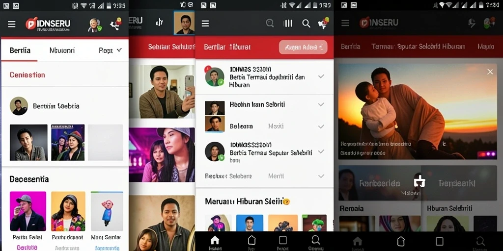 Antarmuka menarik untuk berita hiburan selebriti dalam IDNSERU.