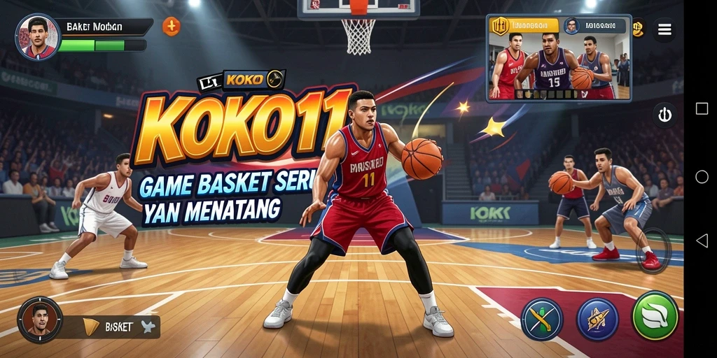 Tampilan antarmuka KOKO11 yang modern dan menarik untuk permainan Basket.