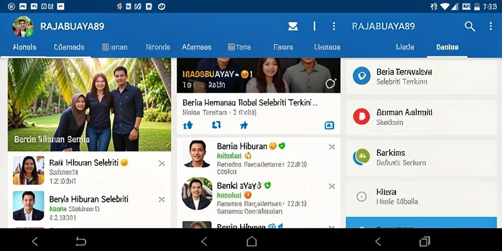Tampilan antarmuka aplikasi RAJABUAYA89 yang menarik dan informatif.