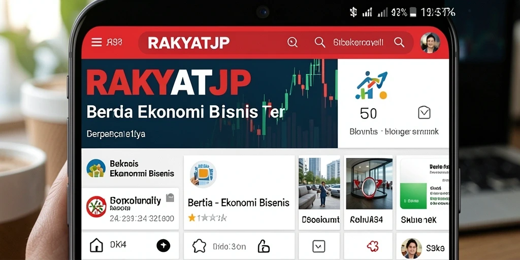 Antarmuka menarik RAKYATJP menampilkan berita ekonomi terbaru.