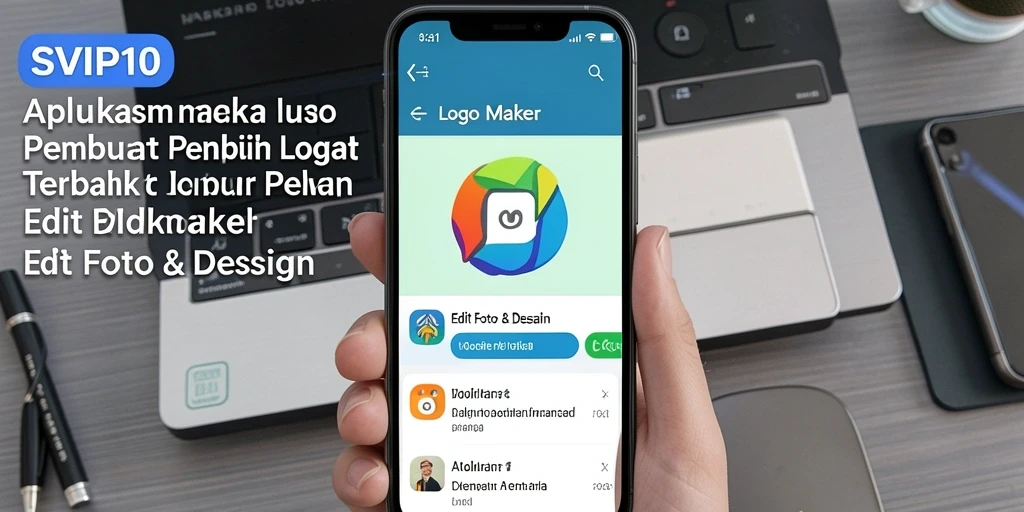 Antarmuka SVIP10 yang menarik untuk menciptakan logo profesional.