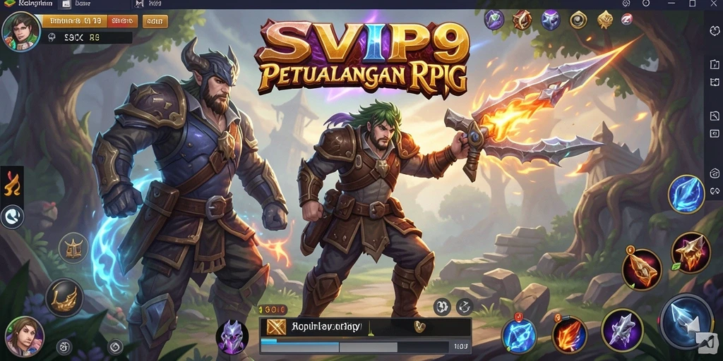 Tampilan antarmuka permainan RPG yang memukau dan interaktif.