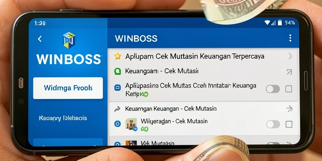 Tampilan utama WINBOSS menampilkan mutasi keuangan dengan jelas.